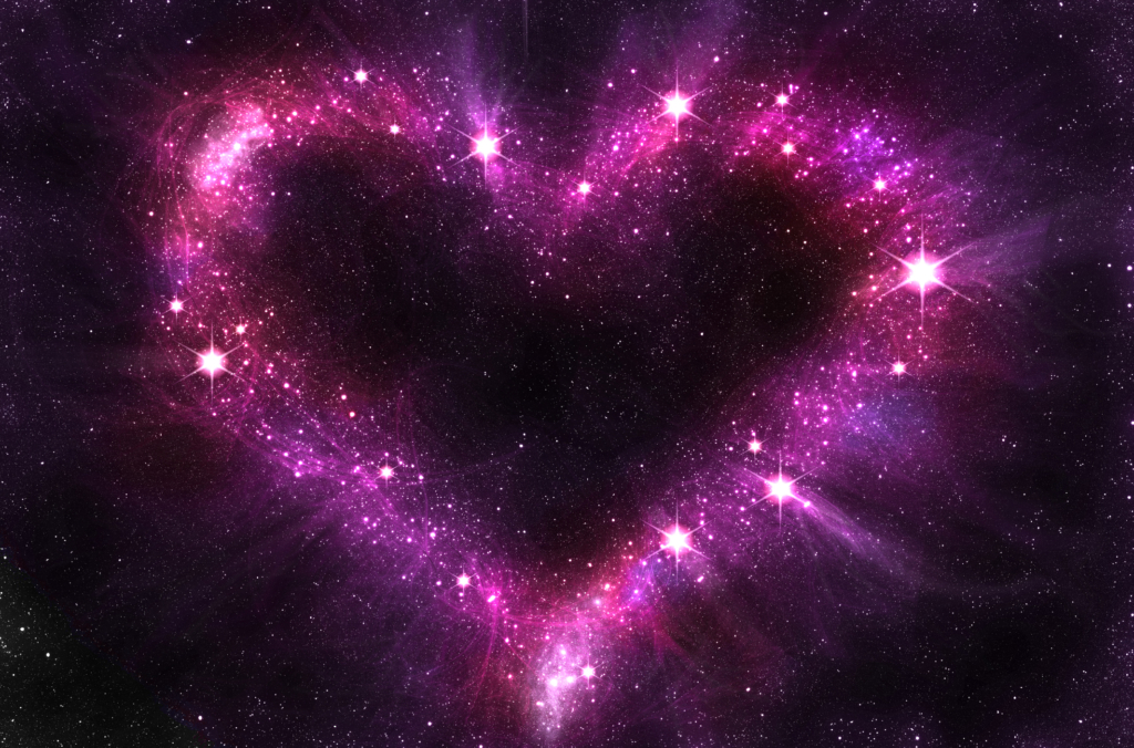 Heart in a universal night sky image